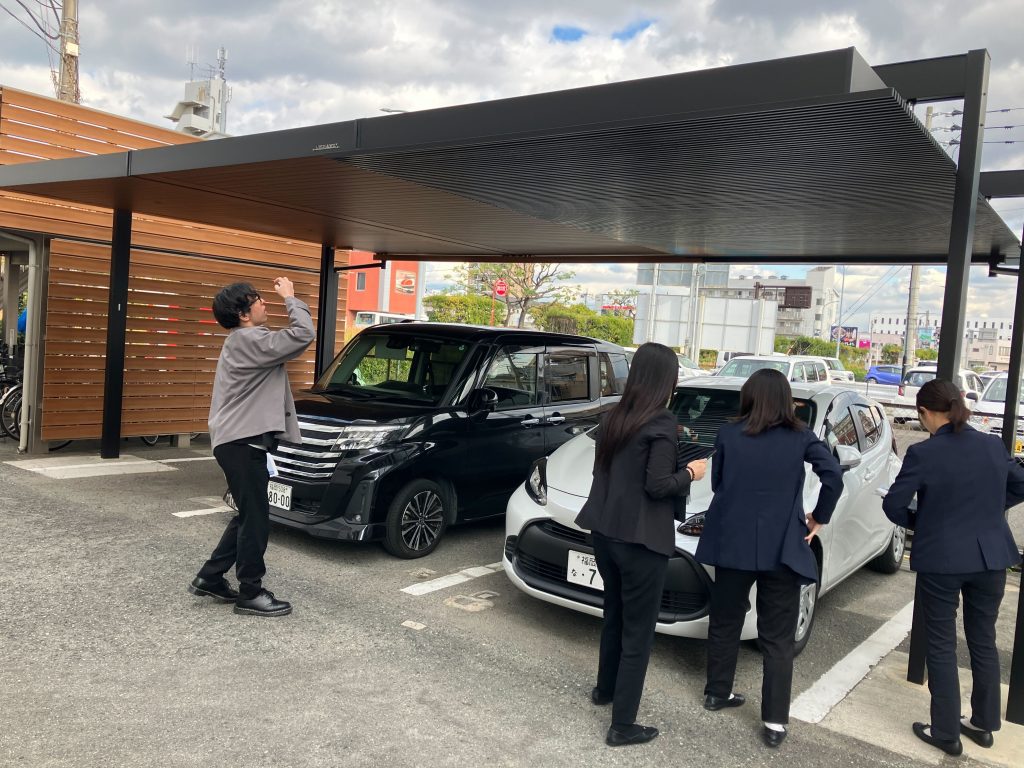 研修風景、三協アルミ、カーポート